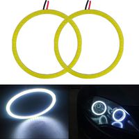 Everbright 2-Pack【 70MM,12V White Car Angel Eye 】 COB Light Halo Circle Ring Head Light Lamp for BMW Benz Headlight