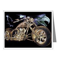 Note Cards (10 Pack) Eagle Lightning and Motorcycle