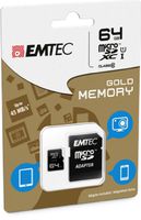 EMTEC 64 GB Class 10 Mini Jumbo Ultra MicroSDXC Memory Card with Adapter