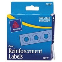 Avery Clear Self-Adhesive Reinforcement Labels, Round, Pack of 1000 (5722)