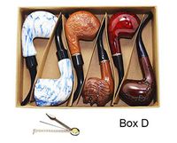Smoking Pipe, Set of 6pcs, Smoking Pipe Gift Box, Smoking Pipe of Steel & Acrylic, Tobacco Pipe (Box D)
