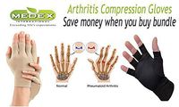 Medex Lab Inc Orthopedic Arthritis Compression Gloves All Day Relief (1 Black & 1 Beige)
