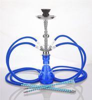 4 hose 21" Bubbly Blue Hookah Shisha Nargila water glass vase pipes smoke sale