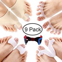 Amyove Silicone Hallux Valgus Corrector Braces Orthopedic Bunion Correction Pedicure Socks Toes Separator Feet Care Tool 9 Pcs/set