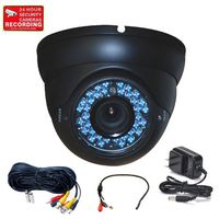 VideoSecu Outdoor CCD Dome Vandal Proof Security Camera Day Night Vision 480TVL 36 IR Infrared LEDs 4-9mm Zoom Focus Varifocal Lens for CCTV Surveillance with Power Supply, Cable CRQ