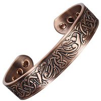 Mens Copper Bracelets for Pain Relief Viking Bracelet Magnetic Bracelets Arthritis Carpal Tunnel Healing Bracelet-Eagles (M: Wrist 6"-7.5"/16-19.5cm)