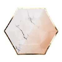 Luck and Luck Neviti 772843 Colour Block Marble Plate, Peach, Medium