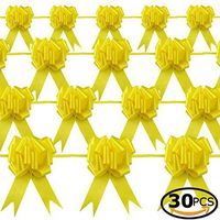 Star Quality Elegant Pull Bow for Gift Package | Solid Color Gift Decoration Bow Great for Wedding, Birthday and Parties (5 Inch, Yellow)