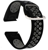 Veczom Compatible with Garmin Fenix 5 Band, 22mm Quick Release Soft Silicone Sport Replacement Bands for Fenix 5/Forerunner 935/Aproach S60/Quatix 5/Fenix 5 Plus/Instinct Watch Wristband (Black Grey)