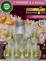 Air Wick Summer Delights Natural Essential Scented Oils, 6 Refills and 1 Warmer