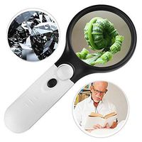 Magnifying Glass with Light,Handheld Pocket LED Magnifying Glass with 3X 45x Loupe Magnifier Lens and 3 LED Lights for Reading Book,Maps,Jewelry