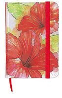 Foil Embossed Bound Notebook with Elastic Band - Hibiscus Watercolor - Small