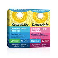 Renew Life Adult Probiotic Supplement Bundle Pack - Women's Care 25B and Extra Care 30B, 30 Count (Pack of 2)