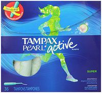 Tampax Super Absorbency, Unscented Plastic Applicator Tampons, 36 Count