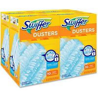 Swiffer 21459CT Refill Dusters, Dust Lock Fiber, Light Blue, Unscented, 10/Box, 4 Box/Carton