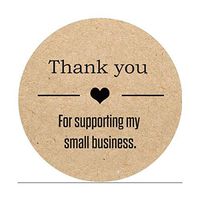 Thank You For Supporting My Small Business Stickers-Round 1,5 inches Kraft Thank You Stickers Roll Labels|Used For Business, Kraft Makers ,Online Sellers ,Boutiques, Small Shops (500pcs)