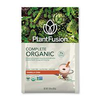 PlantFusion Complete Organic Plant Based Pea Protein Powder | Fermented Superfoods | Vegan, Gluten Free, Non Dairy, Soy Free, Vanilla Chai, 12 Single Servings