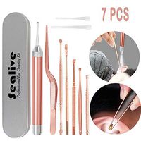 Sealive 7 Pcs Ear Pick Set, LED Flash Light Earpick Ear Wax Removal Kit, Ear Curette Ear Wax Remover with Storage Box, Ear Cleaning Tool Ear Cleaner for Humans Baby Kids Adults