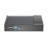 Mini PC Fanless Industrial Office Personal Small Desktop Computer with Aluminum Case, AMD A6-1450 Quad Core, HD-MI and VGA Ports WiFi 1000Mbps LAN, Extended RAM & SSD, with Windows 10 Pro License