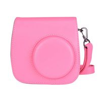 Bsuuy Compatible Mini 8 8+ 9 Camera Case for Fujifilm Instax Mini 8 8+ 9 Instant Film Camera with Shoulder Strap and Photo Accessories Pocket (Flamingo Pink)