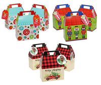 Christmas Printed Treat, Cookie, Doughnut, Goodie & Desert Gift Boxes (9 Count)