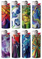 BIC Special Edition Blown Glass Series Lighters Set of 8 Lighters New Designs!