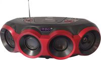 NAXA NPB-266RED MP3/CD/USB Boombox with Bluetooth, Red; Plays CD, CD-R/RW, and MP3 Discs; Built-in MP3 Playback From USB Memory Sticks; AM/FM Radio with Digital Preset Tuning
