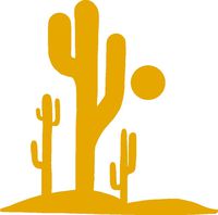 hBARSCI Desert Cacti Vinyl Decal - 5 Inches - for Cars, Trucks, Windows, Laptops, Tablets, Outdoor-Grade 2.5mil Thick Vinyl - Mustard