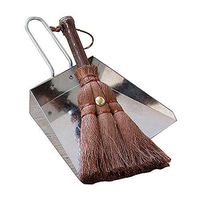 Huibot Metal Dustpan and Brush Set Handmade Natural Bristle Broom Mini Size Dust Pan