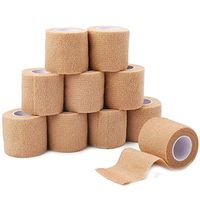 10 Rolls 5 cm Width Family Use Elastoplast Self-Adhesive Cohesive Wrap Bandage Waterproof Flexible Sport Stretch Tape,Yellow