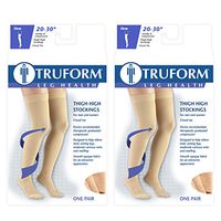Truform Compression 20-30 mmHg Thigh High Dot Top Stockings Black, Small, 2 Count