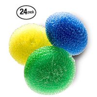 Scouring Pad Non Scratch 24 Pack Assorted Colors Tough and Durable Non-Scratch for Non-Stick Cookware