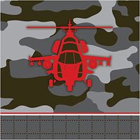 Creative Converting 18 Count Operation Camo Lunch Napkins, Gray