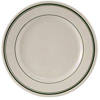 Yanco GB-16 Green Band 10.5" Dinner Plate, China, American White Color, Pack of 12