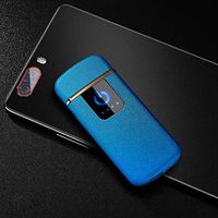 Taykoo Double-Sided Ignition Electric Lighter, USB Rechargeable Lighter Portable Windproof Smart Fingerprint Sensor Double Side Cigarette Ignition Tool Smokers (Sky Blue)