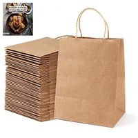 Brown Paper Bags with Handles - 50Pc Gift Bags Bulk 8" x 5" x 10" Shopping Bags, Brown Gift Bags, Merchandise, Kraft Bags, Retail, Craft, Brown Kraft Paper Bags & Bonus Cooking Recipe eBook