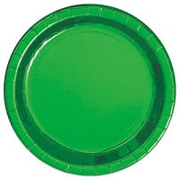 Unique Industries, Foil Cake Paper Plates, 8 Pieces - Green