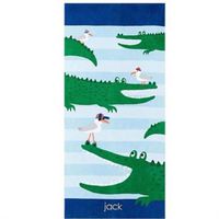 Onebycitess Beach Towel 100% Cotton 35''x70'' Soft Quick Dry Beach Blanket Bath Towel for Kids Adults(Jack Crocodile)