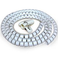 5ft Split Loom Cable Wrap, White, 30mm Diameter, Cable Management Wraps with Tool