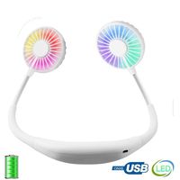 USB Led Neck Fan, XXMANX Personal Flexible Battery Powered Hands-Free Fan for Outdoor Traveling Office Home,1 Year Warranty (White)
