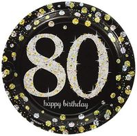 Amscan 541965 Sparkling Celebration 80 Paper Dessert Plates Party Supplies, 7", Multicolor