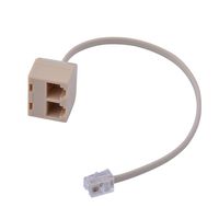 uxcell Plastic RJ11 Double Holes Female Telephone Wire Cable Inline Connector Splitter Khaki
