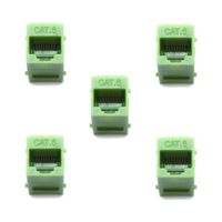 Dasunny 5Pcs Cat6 Keystone RJ45 Couplers Keystone, Female to Female, Green