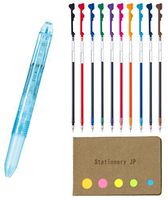 Pilot Hi-tec-c Coleto 5 Color Multi Pen Body Component, Dot Blue, Rubber Grip, 0.4mm 10 Color Ink Refills, Sticky Notes Value Set