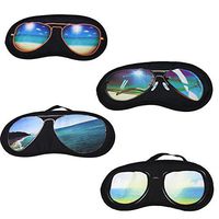 Ayygift 4Pcs Eye Mask Beach Sun Lens Type Eyepatch Sleeping Blindfold Random Color by Sunglasses Design EyeShade (SunGlasses4Pcs)