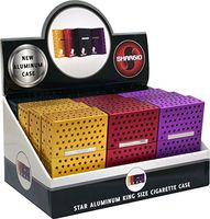 Multi Color Top Flip Magnetic Open Plastic Cigarette Case Pack Holders Kings (12 Pack Variety)