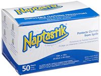 Hoffmaster 120821 Naptastik Clothing Protector with Pouch, 18" Length x 13" Width, White (12 Packs of 50)