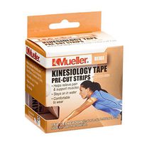 Mueller Sports Medicine Kinesiology Tape Pre-Cut Strips, Beige,  20 Strips (2" x 9.75" each)