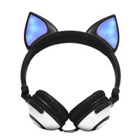  Orcbee  _Kids Foldable Flashing Glowing Earphone Gaming Headset Fox Ear Headphone with LED Light (Black)