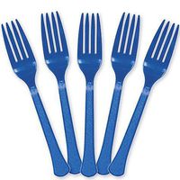 Extra Heavy Weight Plastic Forks | 20ct (Bright Royal Blue)